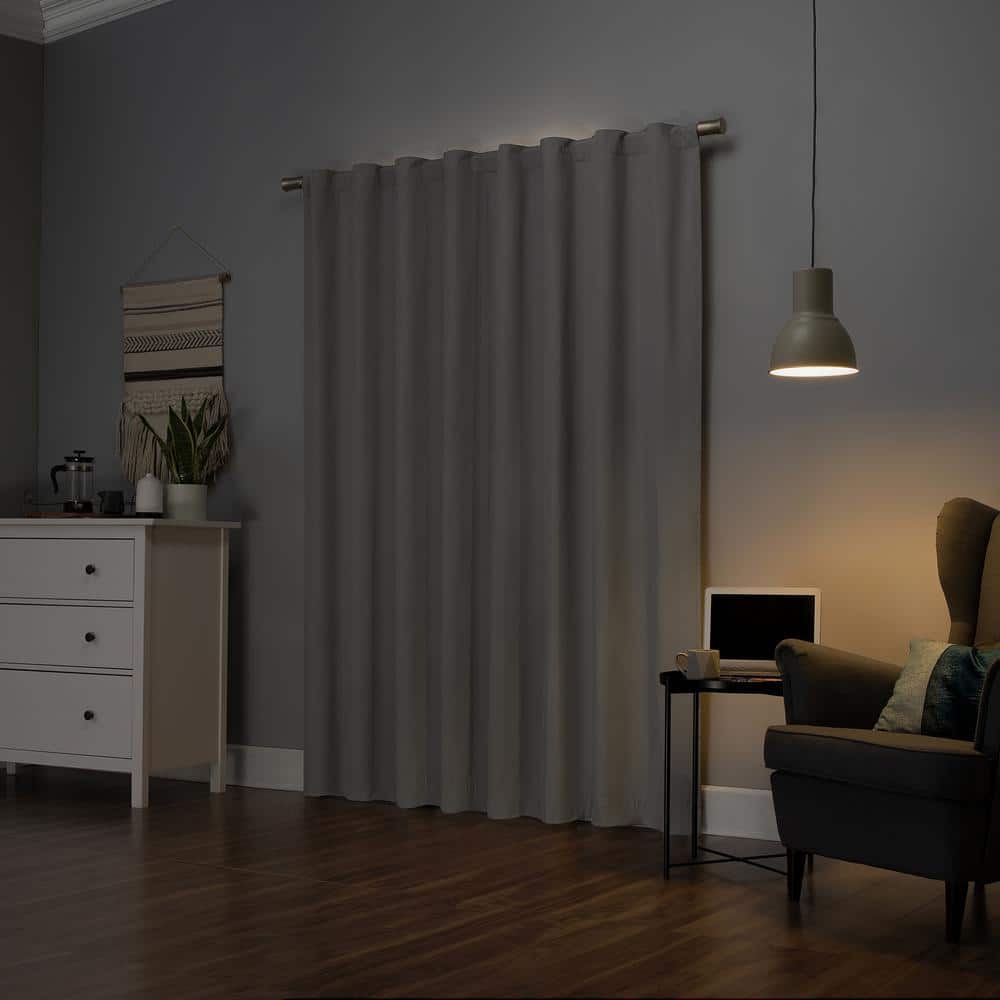 Silver Gray Blackout Thermal Back Tab Curtain Panel