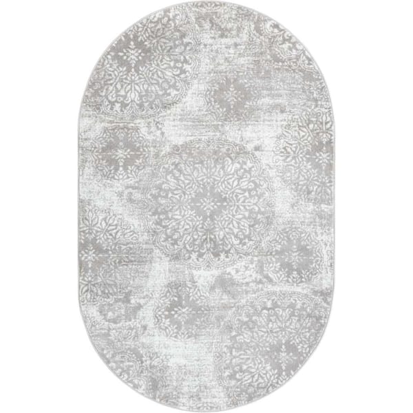 Unique Loom Sofia Grand Light Gray 5 ft. 3 in. x 8 ft. Area Rug