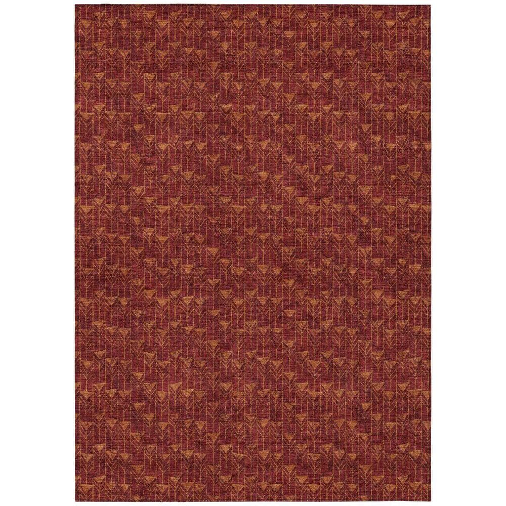 Burgundy 9 ft. x 12 ft. Geometric Indoor / Outdoor Area Rug price history on PriceWatchPro