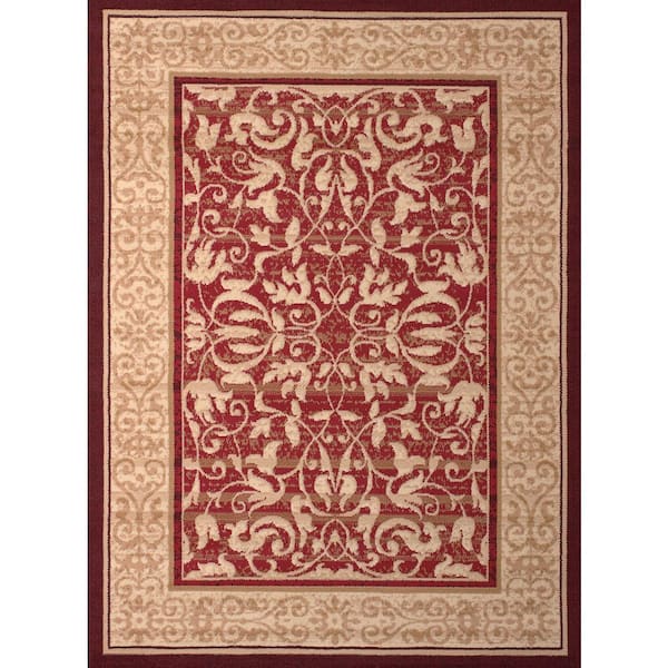 United Weavers Dallas Baroness Red 5 ft. x 7 ft. Indoor Area Rug