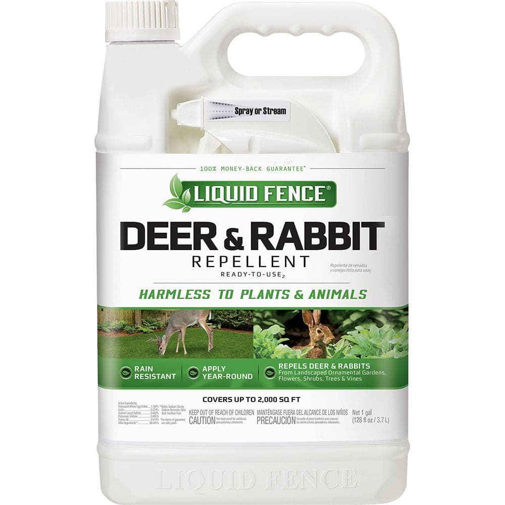 Liquid Fence 1 Gal. Ready-to-Use Deer and Rabbit Repellent HG-70109-4 - The  Home Depot