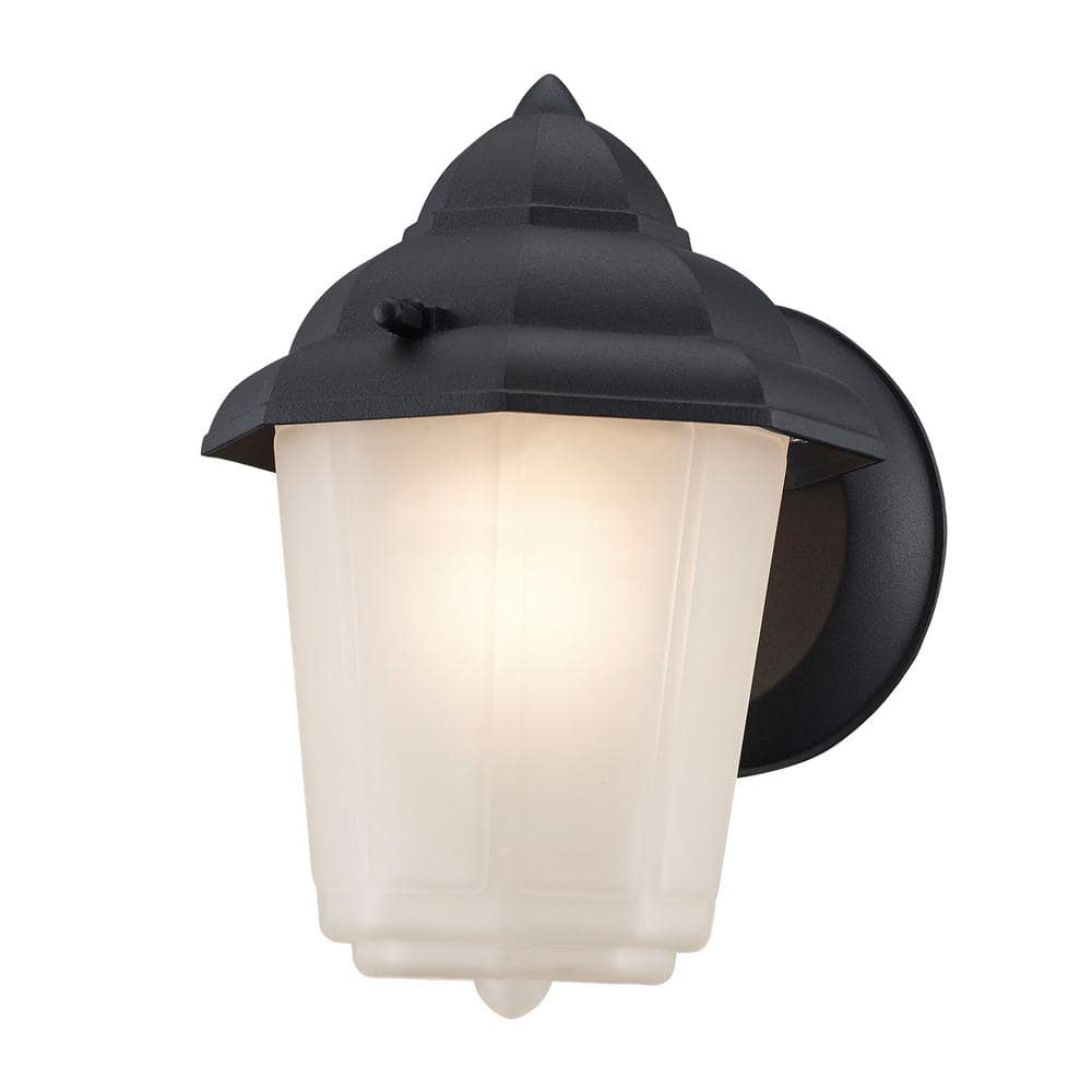 Dale 1-Light Black Outdoor Wall Light Fixture with Frosted Glass price history on PriceWatchPro