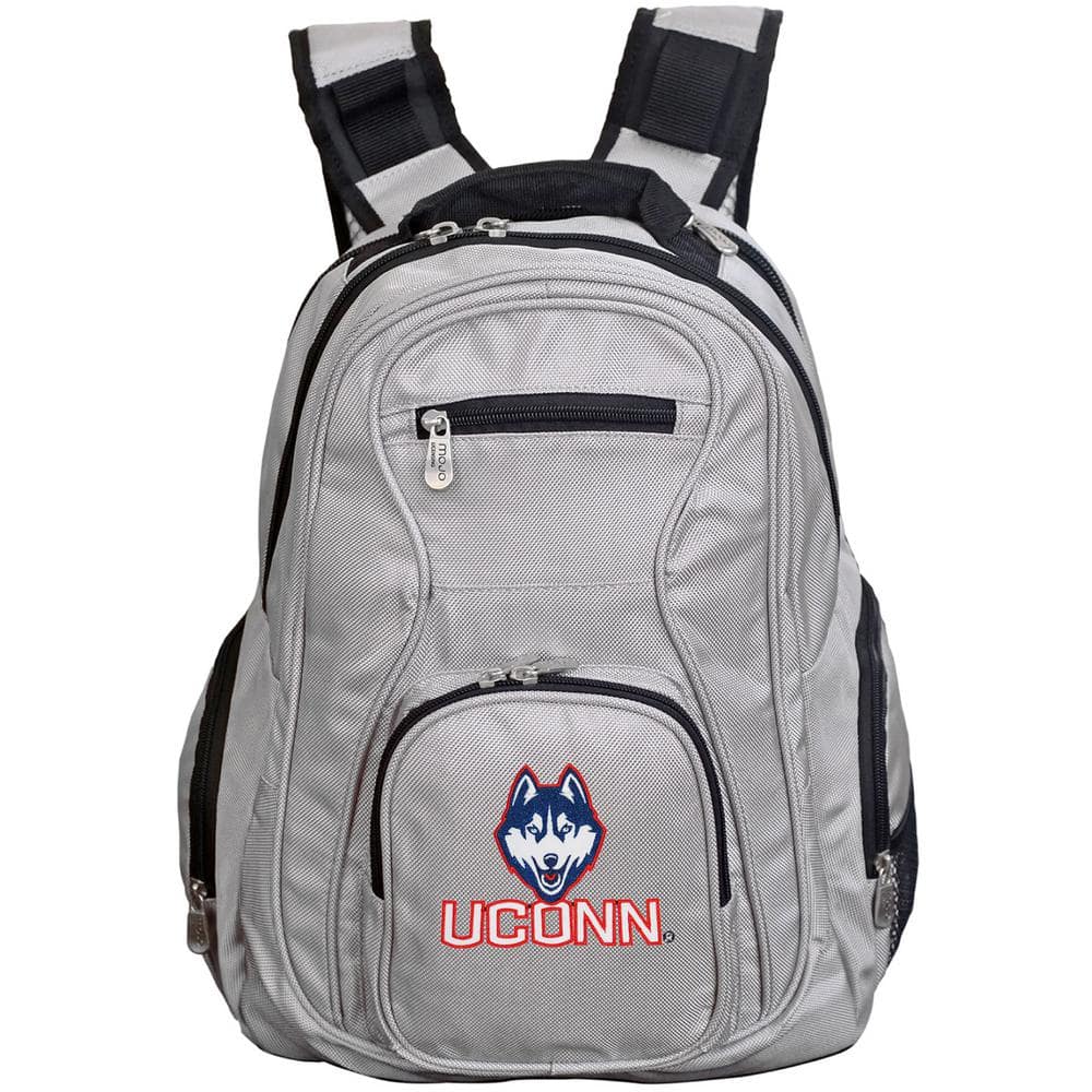 Denco NCAA Connecticut Huskies 19 in. Gray Laptop Backpack CLCNL704