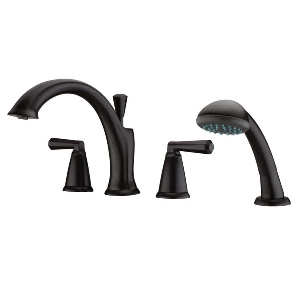 Ultra Faucets Z 2-Handle Deck-Mount Roman Tub Faucet with Hand Shower in Oil Rubbed Bronze