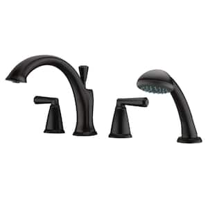 Z 2-Handle Deck-Mount Roman Tub Faucet with Hand Shower in Oil Rubbed Bronze