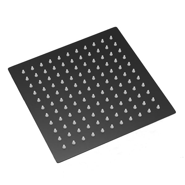 Boyel Living 1-Spray Patterns with 1.8 GPM 8 in. Wall Mount Fixed Shower Head in Matte Black