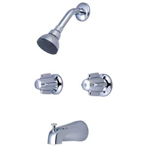 2-Handle 1-Spray Tub and Shower Faucet Set in Polished Chrome (Valve Included)
