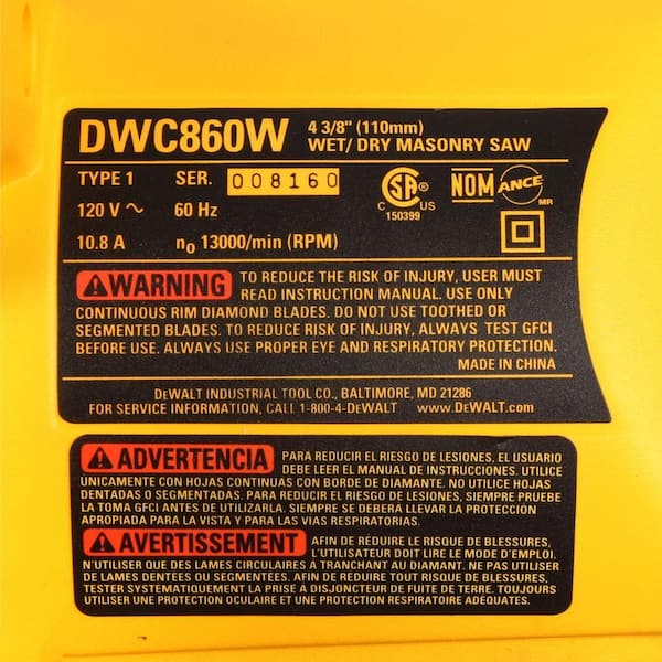 DEWALT 4-3/8 in. Wet/Dry Hand-Held Tile Cutter DWC860W The Home Depot