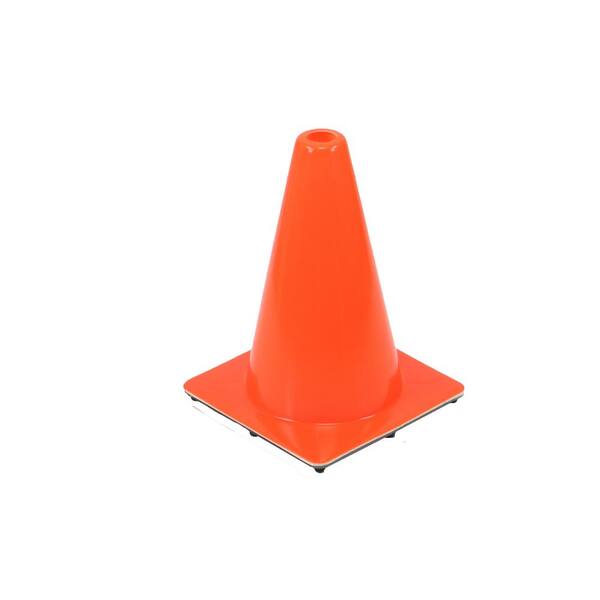 Orange Safety Traffic Cone Extra Heavy PVC Non Reflective Rugged Base 12 in 