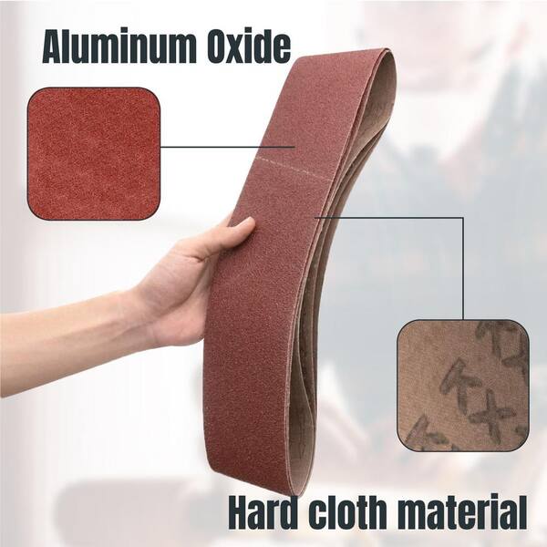 thumbnail image 2 of 4x36 Inch 80 Grit Sanding Belts - 12 Pack Aluminum Oxide Sandpaper For Belt Sanders 2 of 4