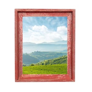 Rustic Farmhouse Signature Series 11 in. x 14 in. Rustic Red Reclaimed Picture Frame