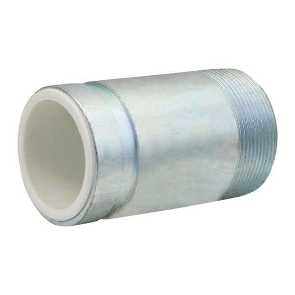 PLUMBFLEX 2 in. Threaded x 4 in. Grooved Dielectric Nipple Galvanized Nipple Fitting