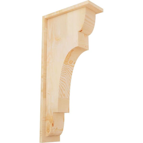 Ekena Millwork 6 in. x 14 in. x 26 in. Douglas Fir New Brighton Rough Sawn Corbel with Backplate