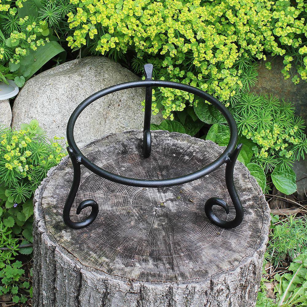 Black Powder Coat Short Plant Stand with Curling Feet