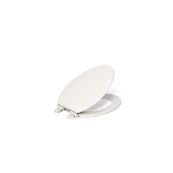KOHLER Ridgewood Elongated Quiet-Close Closed Front Toilet Seat in Biscuit