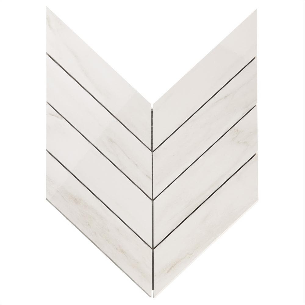 Dolomite Snow Polished Porcelain Marble Look Mosaic Tile