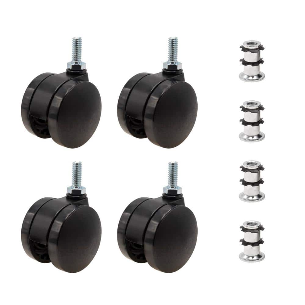 2 in. Black Furniture Swivel Caster with 440 lbs. Load Rating for 3/4 in. Round, 16 up to 18 gauge tubing (4-Pack) price history on PriceWatchPro