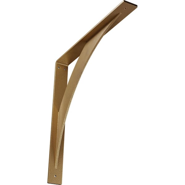 Ekena Millwork 2 in. x 18 in. x 18 in. Steel Hammered Gold Legacy Bracket