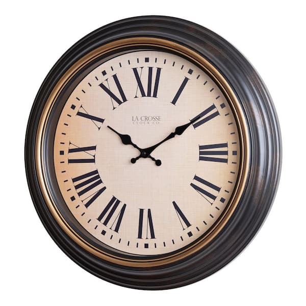 La Crosse Technology 18 in. Traditions Antique Brown Quartz Analog