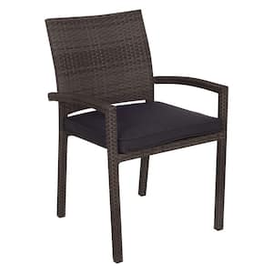 Liberty Grey Patio Dining Armchair with Grey Cushion (4-Pack)