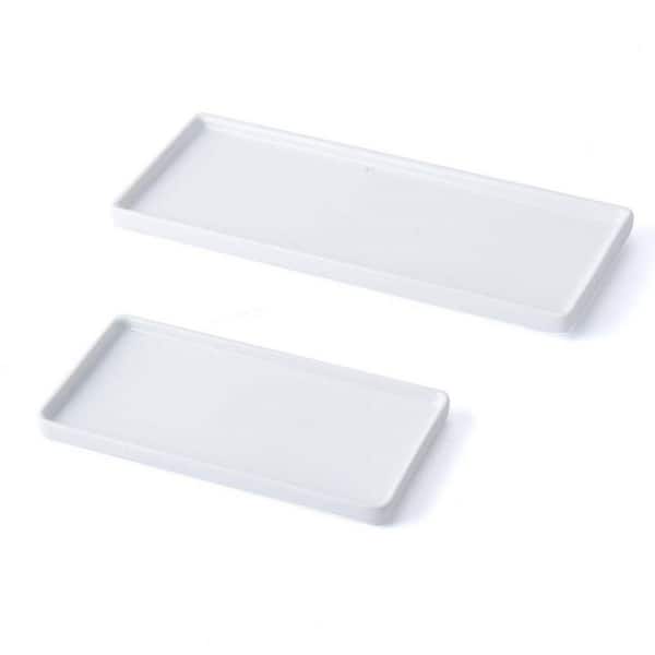 1pc White Silicone Vanity Tray For Bathroom, Kitchen Sink, Jewelry And Key  Organizer, Decorative Dish