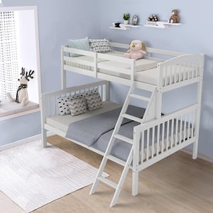 White Convertible with Ladder Bunk Beds