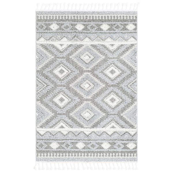 Unique Loom Boho Gigi Gray 4 ft. 1 in. x 6 ft. 1 in. Area Rug