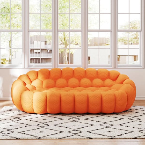 バブルソファ Magic Home 98.4 in. Armless Roche Bubble 1-Piece Fabric Curved