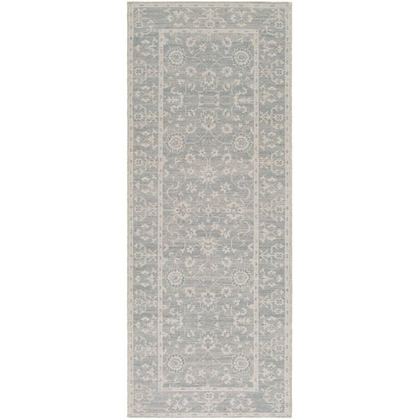 Nabela Noor Home Asha Sky Blue/Off-White Traditional Area Rug, 2 ft. x 7 ft.