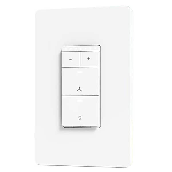 120-Volt Smart Ceiling Fan and Dimmer Light Switch Combo White Remote WiFi Control Works with Alexa 1 Pack