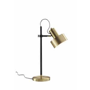 Charlie 22.5 in. Gold Integrated LED No Design Interior Lighting Table Lamp for Living Room w/Gold Metal Shade