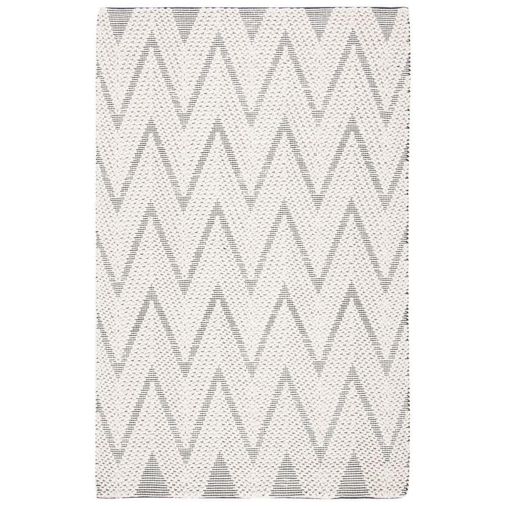 Natura 6 ft. x 9 ft. Ivory/Black Chevron Striped Modern Area Rug price history on PriceWatchPro