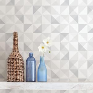 White Geometric Paper Strippable Roll Wallpaper (Covers 57.5 sq. ft.)