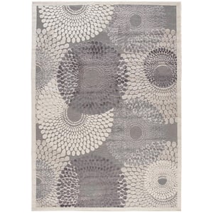 Graphic Illusions Grey 8 ft. x 11 ft. Geometric Modern Area Rug