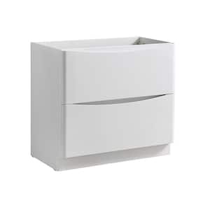Tuscany 36 in. Modern Bath Vanity Cabinet Only in Glossy White