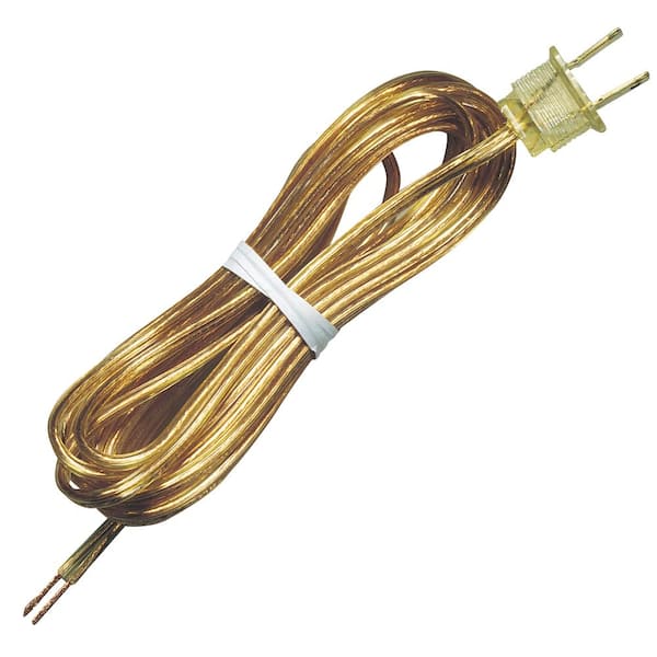 Clear Gold Cord set with molded Plug, Choose Cord Length