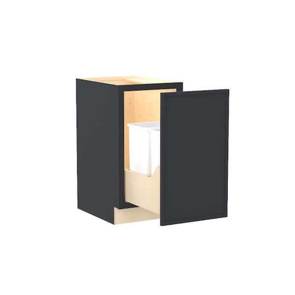 Franklin 21 in. W x 24 in. D x 34.5 in. H Assembled Plywood Trash Can Kitchen Cabinet in Valiant Onyx with Soft Close