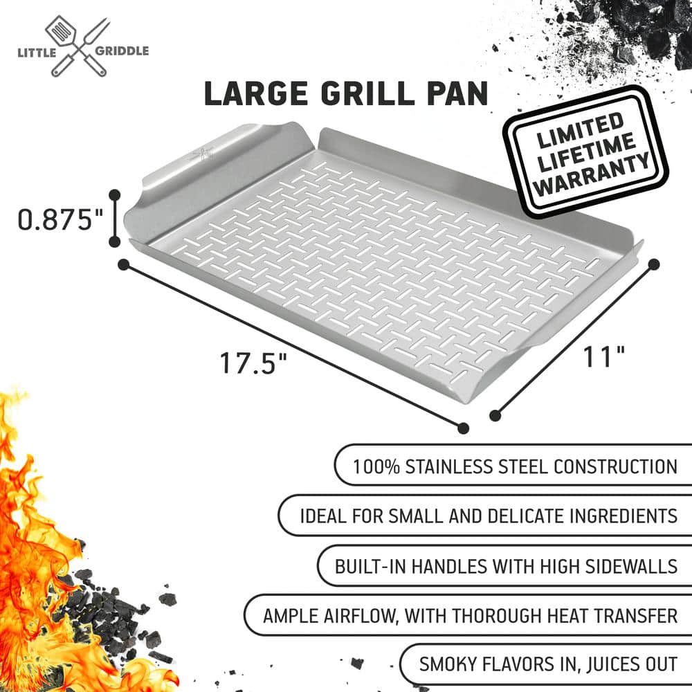 Large Stainless Steel Grill Pan with High Sidewalls