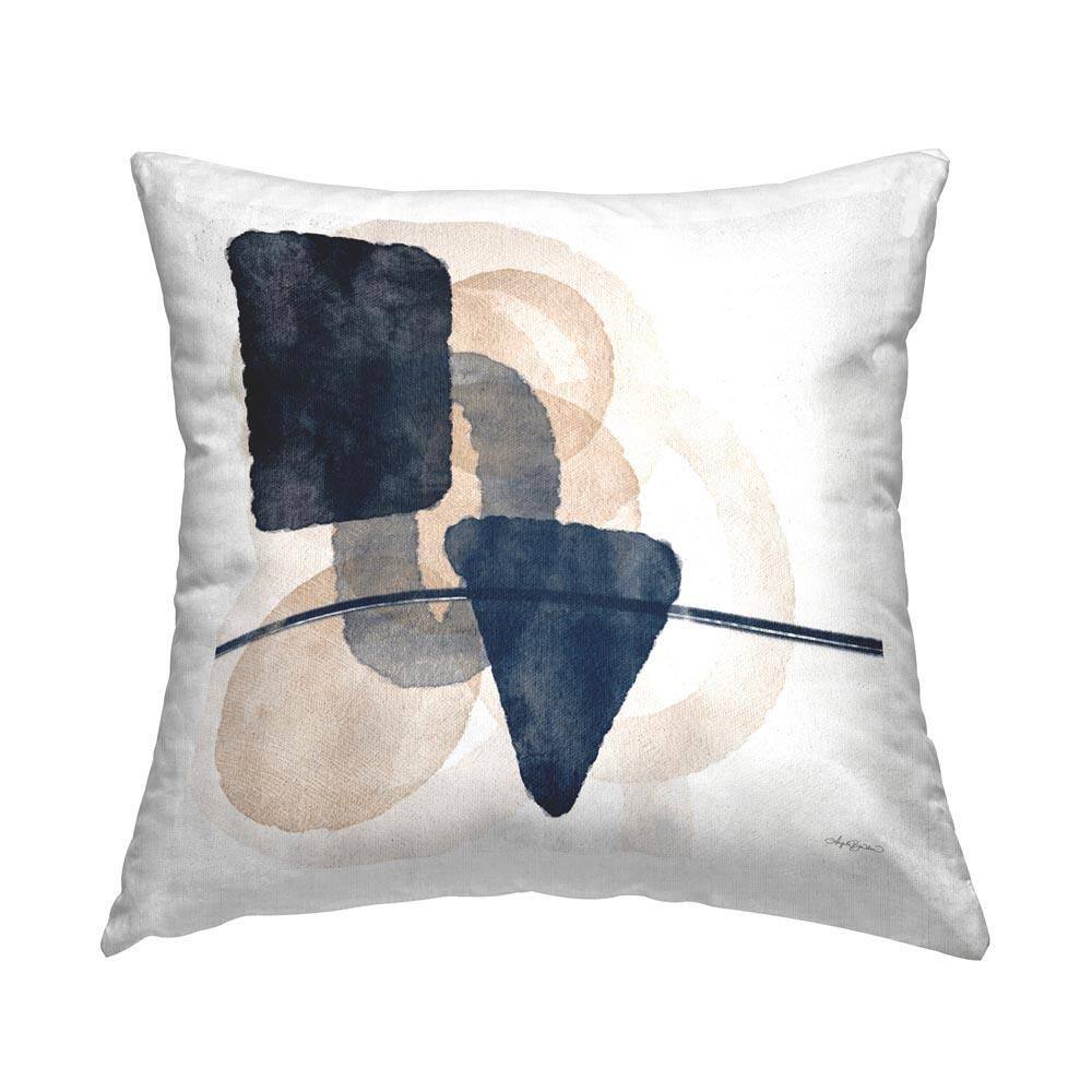 Various Shapes Layered Off-White Geometric Polyester 18 in. x 18 in. Throw Pillow price history on PriceWatchPro