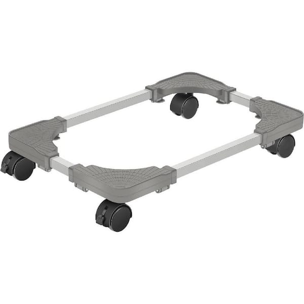 Mobile CPU Stand, Adjustable Computer Tower Stand with 4 Locking Casters, Ventilated PC Stand (Light Grey)