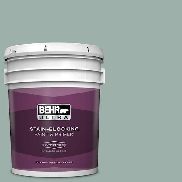 BEHR ULTRA 5 gal. #490F-4 Gray Morning Extra Durable Eggshell Enamel Interior Paint & Primer