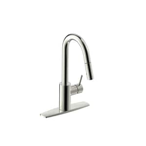 Palais Royal Single-Handle 1 or 3 Hole Pull-Down Sprayer Kitchen Faucet in Brushed Nickel
