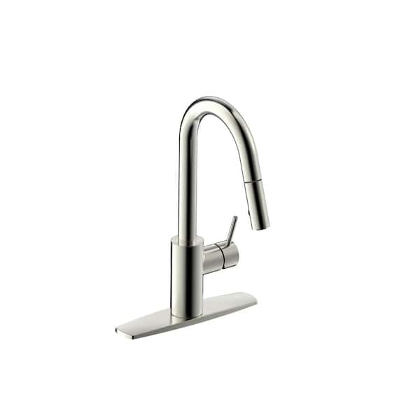 Fontaine by Italia Palais Royal Single-Handle 1 or 3 Hole Pull-Down Sprayer Kitchen Faucet in Brushed Nickel