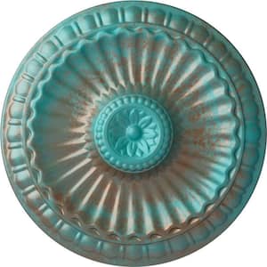 11-1/4 in. x 1-1/8 in. Linus Urethane Ceiling Medallion, Copper Green Patina
