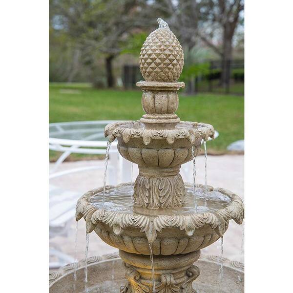 Kenroy Home Ibiza 45 In Resin Tiered, Haire Resin Outdoor Floor Fountain With Light