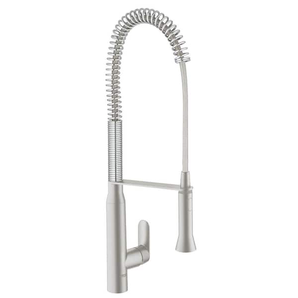 GROHE K7 Semi-Pro Single-Handle Pull-Down Sprayer Kitchen Faucet in Supersteel