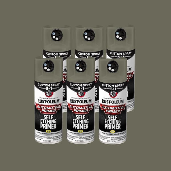 12 oz. Flat Dark Green Self Etching 5-in-1 Primer Spray (Case of 6)