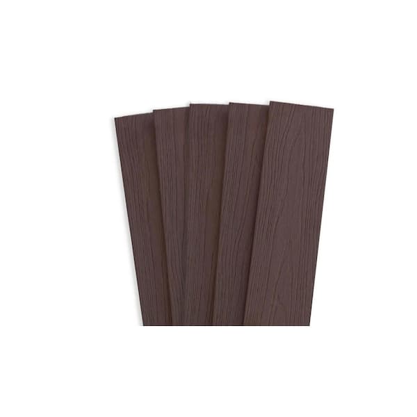 Frame It All 0.40 in. x 5.51 in. x 70.20 in. Mahogany Capped Composite Flat Top Fence Picket (5-Pack)