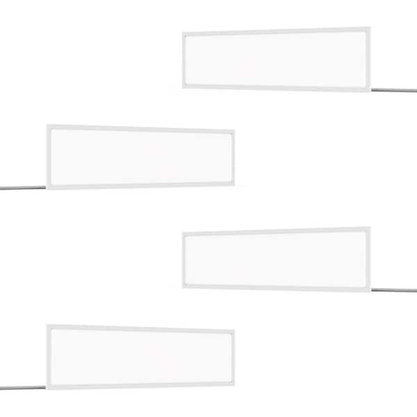 5000K 1 ft. x 4 ft. Adjustable Lumen Backlit Integrated LED Flush Mount Flat Panel Indoor 0-10Volt Dimmable Light 4-Pack