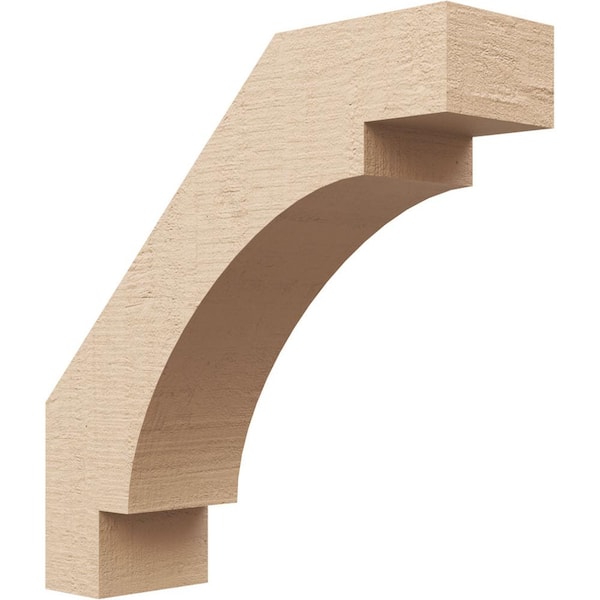 Ekena Millwork 5 in. x 18 in. x 18 in. Merced Rough Cedar Woodgrain Timberthane Polyurethane Knee Brace, Primed